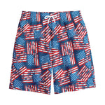 Grunge American Flag Pattern Print Cotton Shorts
