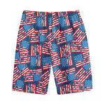 Grunge American Flag Pattern Print Cotton Shorts