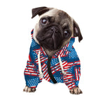 Grunge American Flag Pattern Print Dog Zip Up Hoodie
