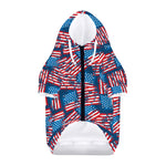 Grunge American Flag Pattern Print Dog Zip Up Hoodie