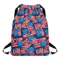 Grunge American Flag Pattern Print Drawstring Backpack