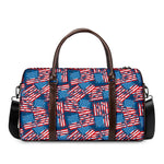 Grunge American Flag Pattern Print Duffle Bag