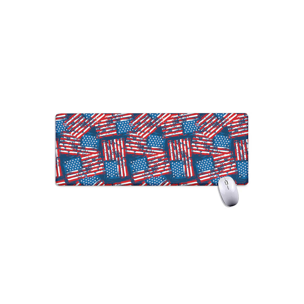Grunge American Flag Pattern Print Extended Mouse Pad