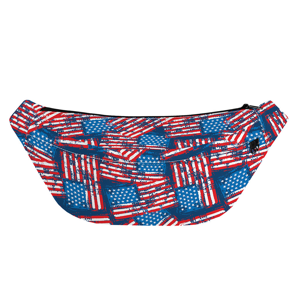 Grunge American Flag Pattern Print Fanny Pack