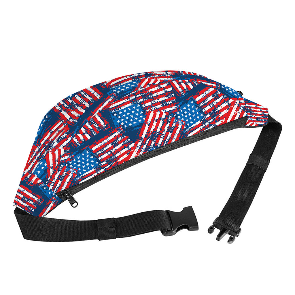 Grunge American Flag Pattern Print Fanny Pack