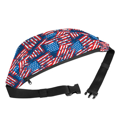 Grunge American Flag Pattern Print Fanny Pack