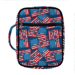 Grunge American Flag Pattern Print Front Pocket Bible Bag