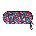 Grunge American Flag Pattern Print Glasses Case