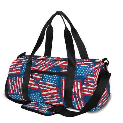 Grunge American Flag Pattern Print Gym Bag