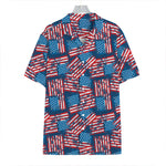 Grunge American Flag Pattern Print Hawaiian Shirt