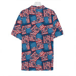 Grunge American Flag Pattern Print Hawaiian Shirt
