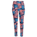 Grunge American Flag Pattern Print High-Waisted Pocket Leggings