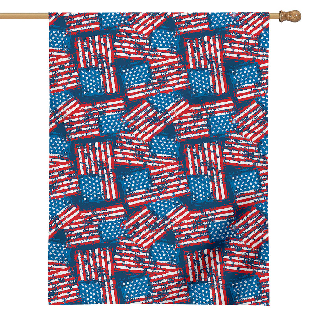 Grunge American Flag Pattern Print House Flag