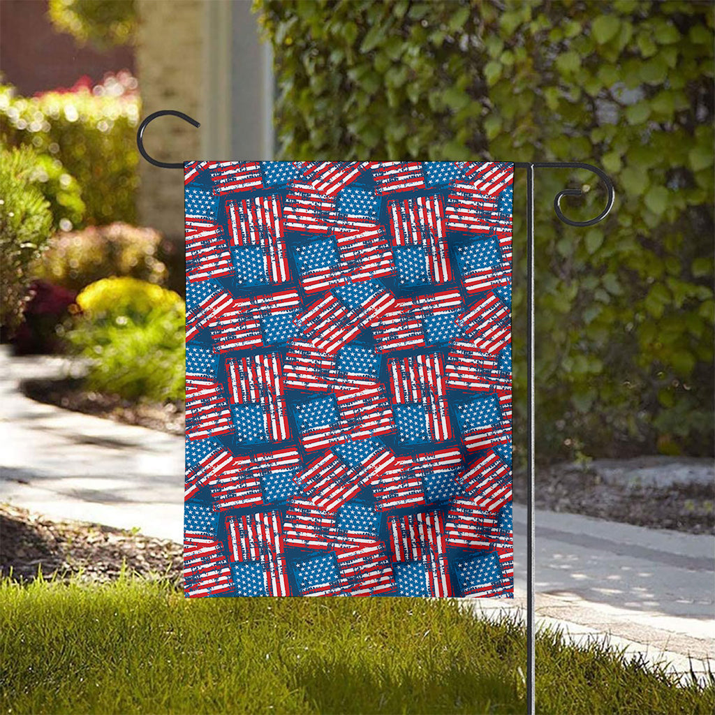 Grunge American Flag Pattern Print House Flag