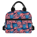 Grunge American Flag Pattern Print Insulated Lunch Bag