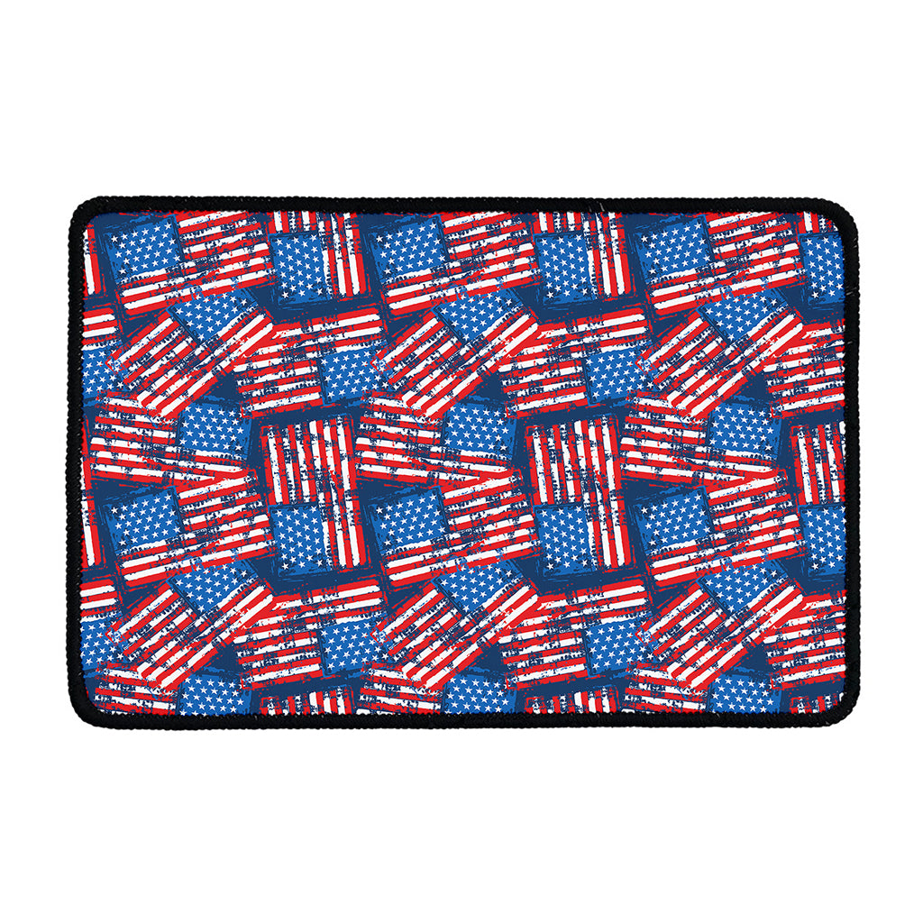 Grunge American Flag Pattern Print Kitchen Mat