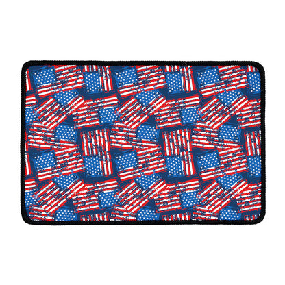 Grunge American Flag Pattern Print Kitchen Mat