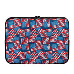 Grunge American Flag Pattern Print Laptop Sleeve