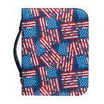 Grunge American Flag Pattern Print Leather Bible Cover