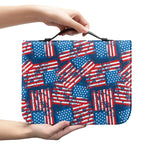 Grunge American Flag Pattern Print Leather Bible Cover