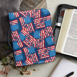 Grunge American Flag Pattern Print Leather Bible Cover