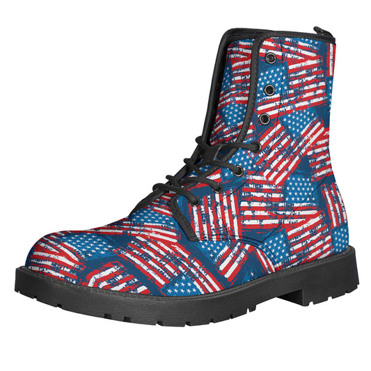 Grunge American Flag Pattern Print Backpack