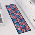 Grunge American Flag Pattern Print Long Kitchen Mat