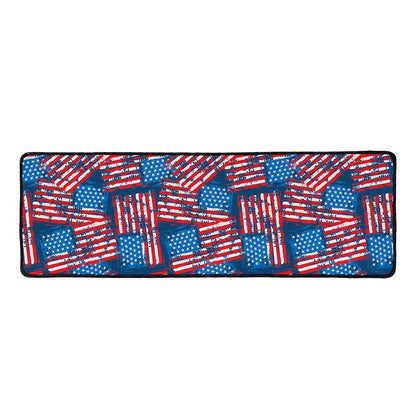 Grunge American Flag Pattern Print Long Kitchen Mat