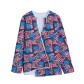 Grunge American Flag Pattern Print Long Sleeve Short Coat