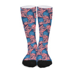 Grunge American Flag Pattern Print Long Socks