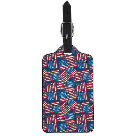 Grunge American Flag Pattern Print Luggage Tag