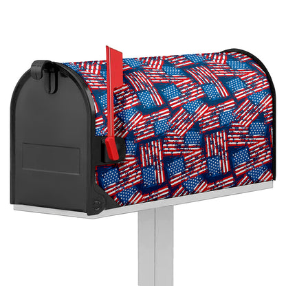 Grunge American Flag Pattern Print Mailbox Cover