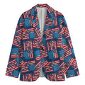 Grunge American Flag Pattern Print Men's Blazer