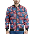 Grunge American Flag Pattern Print Men's Bomber Jacket