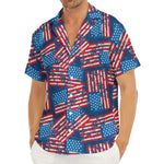 Grunge American Flag Pattern Print Men's Deep V-Neck Shirt