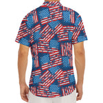 Grunge American Flag Pattern Print Men's Deep V-Neck Shirt