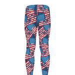Grunge American Flag Pattern Print Men's leggings