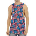 Grunge American Flag Pattern Print Men's Muscle Tank Top