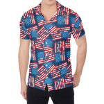 Grunge American Flag Pattern Print Men's Shirt