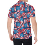 Grunge American Flag Pattern Print Men's Shirt