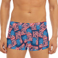 Grunge American Flag Pattern Print Men's Short Boxer Briefs