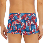 Grunge American Flag Pattern Print Men's Short Boxer Briefs