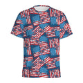 Grunge American Flag Pattern Print Men's Athletic T-Shirt