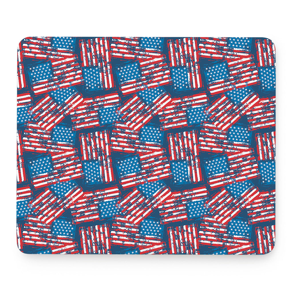 Grunge American Flag Pattern Print Mouse Pad