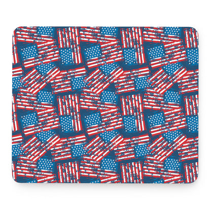 Grunge American Flag Pattern Print Mouse Pad
