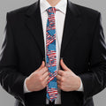 Grunge American Flag Pattern Print Necktie