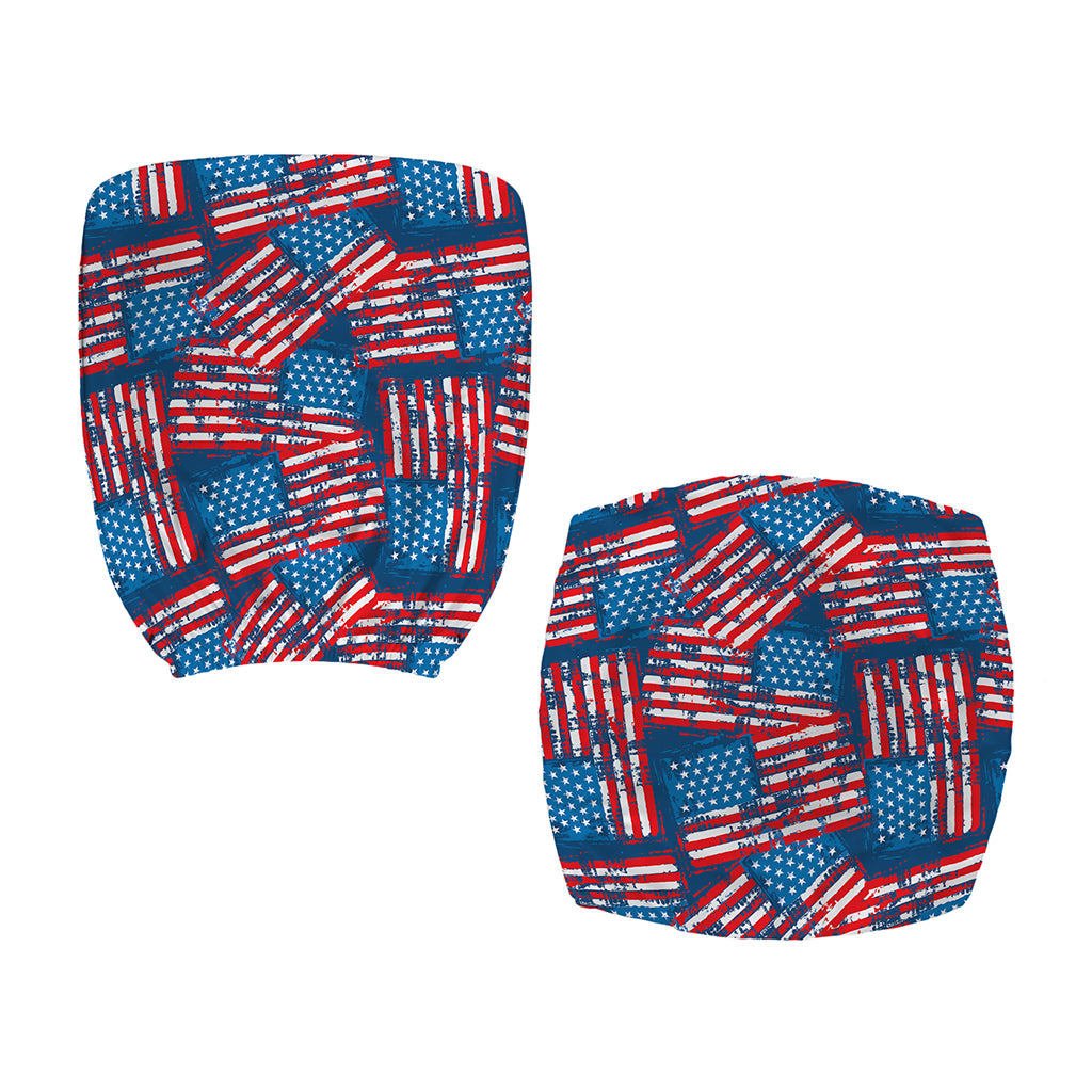 Grunge American Flag Pattern Print Office Chair Cover