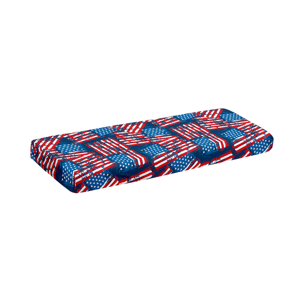 Grunge American Flag Pattern Print Piano Keyboard Cover