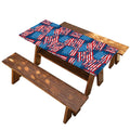 Grunge American Flag Pattern Print Picnic Table Cover