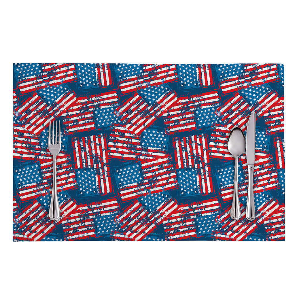 Grunge American Flag Pattern Print Placemat